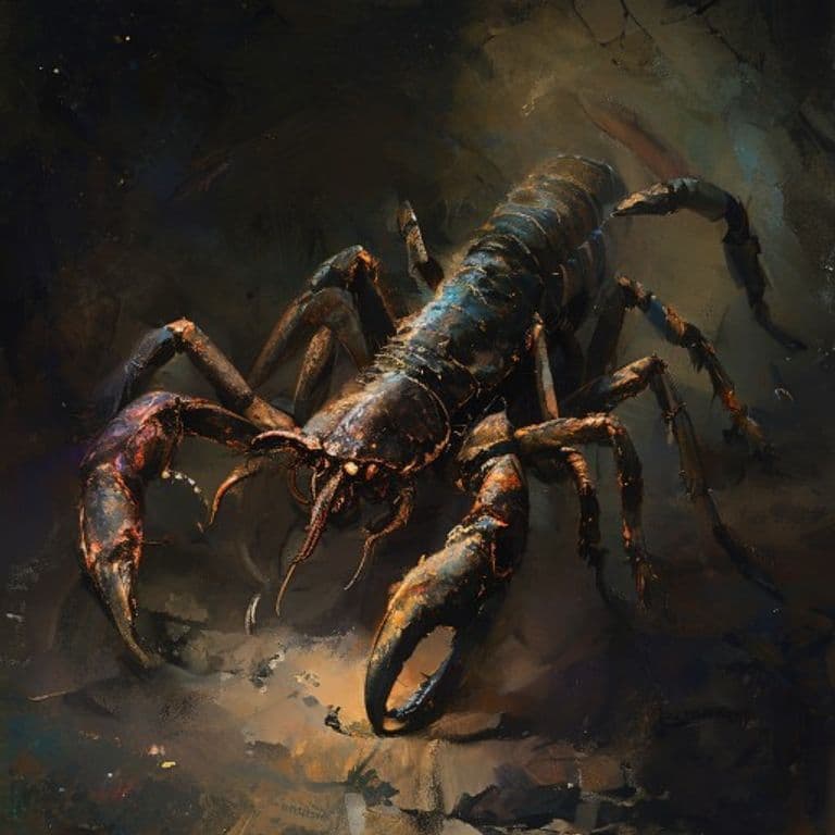 Night Scorpion — fantasy monster illustration. Night Scorpion is a large beast (Challenge Rating 3).