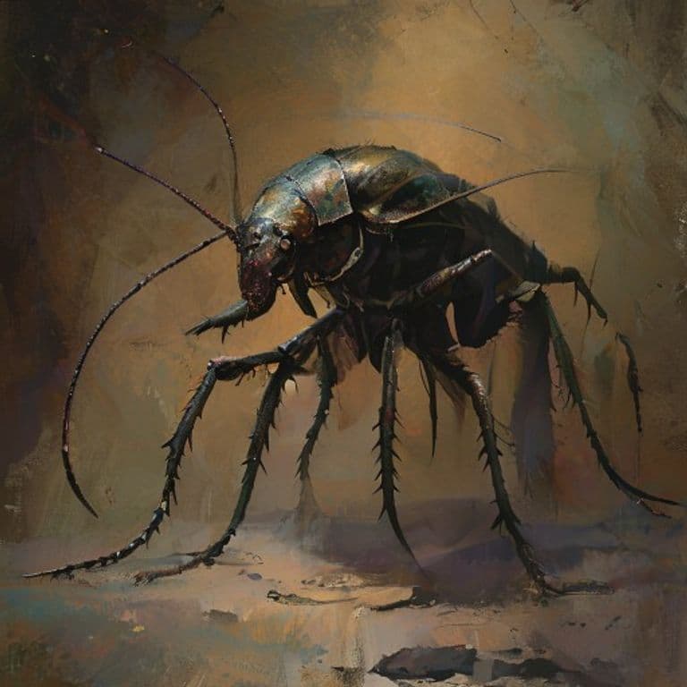 Roachling Skirmisher — fantasy monster illustration. Roachling Skirmisher is a small humanoid (Challenge Rating 1/4).