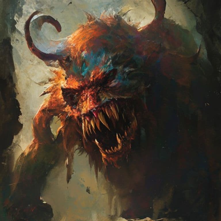 Kot Bayun — fantasy monster illustration. Kot Bayun is a medium monstrosity (Challenge Rating 2).