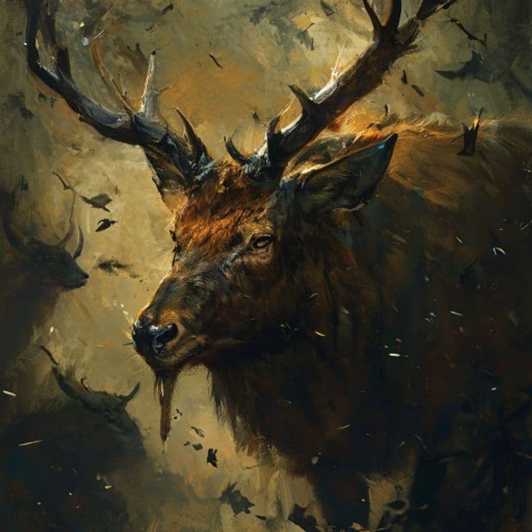 Musk Deer, Swarm — fantasy monster illustration. Musk Deer, Swarm is a medium beast (Challenge Rating 2).