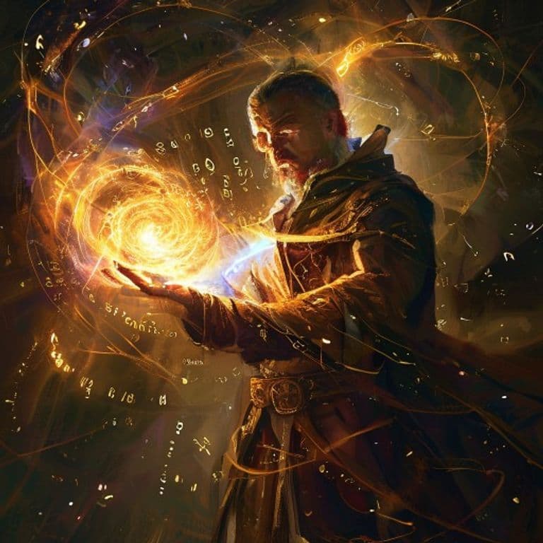 Babble — fantasy spell effect illustration. Babble is a 5th-level enchantment available to Bard, Sorceror, Wizard.