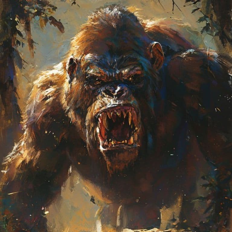 Giant Ape — fantasy monster illustration. Giant Ape is a huge beast (Challenge Rating 7).