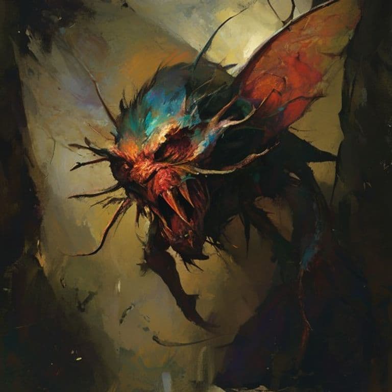 Fraughashar — fantasy monster illustration. Fraughashar is a small fey (Challenge Rating 1/2).