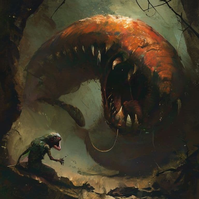 Giant Leech — fantasy monster illustration. Giant Leech is a small beast (Challenge Rating 1/4).