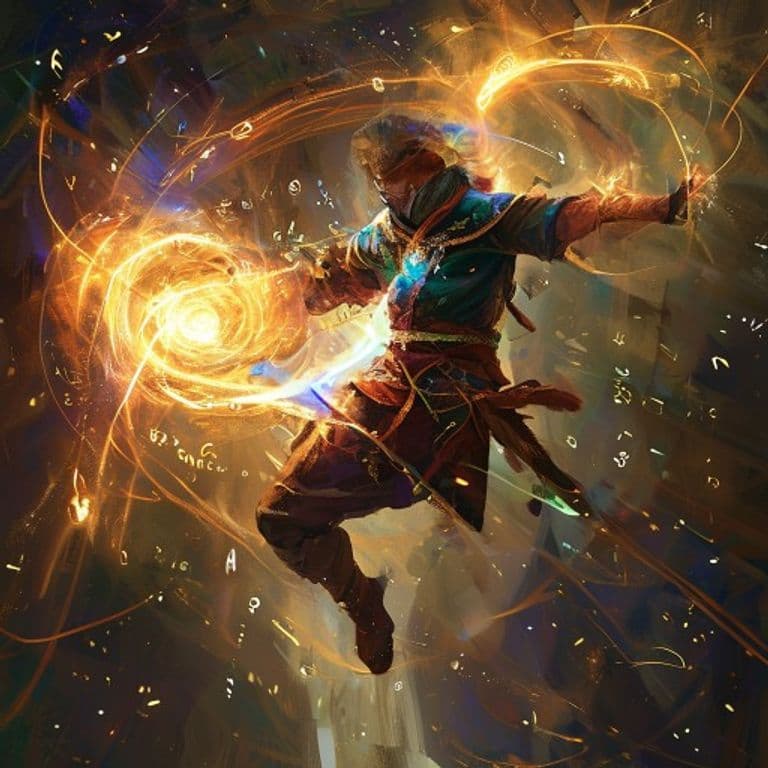 Jump — fantasy spell effect illustration. Jump is a 1st-level transmutation available to Artificer, Druid, Sorcerer, Wizard.