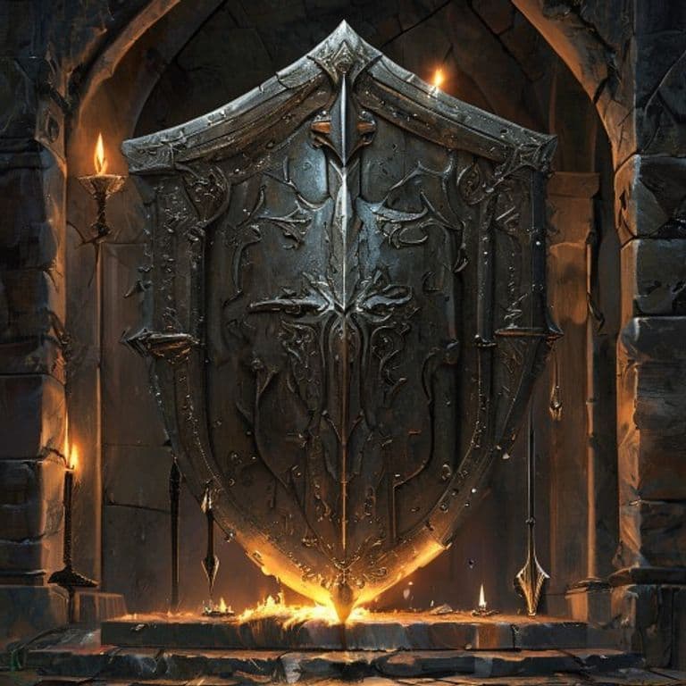 Arrow-Catching Shield — fantasy item illustration. Arrow-Catching Shield is a magic item (armor) of rare rarity.