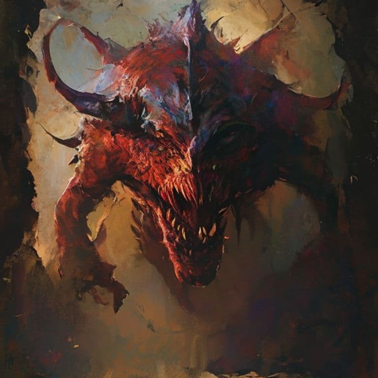 Vrock — fantasy monster illustration. Vrock is a large fiend (Challenge Rating 6).