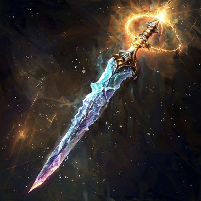 Icicle Daggers — fantasy spell effect illustration. Icicle Daggers is a 1st-level conjuration available to Druid, Sorcerer, Warlock, Wizard.