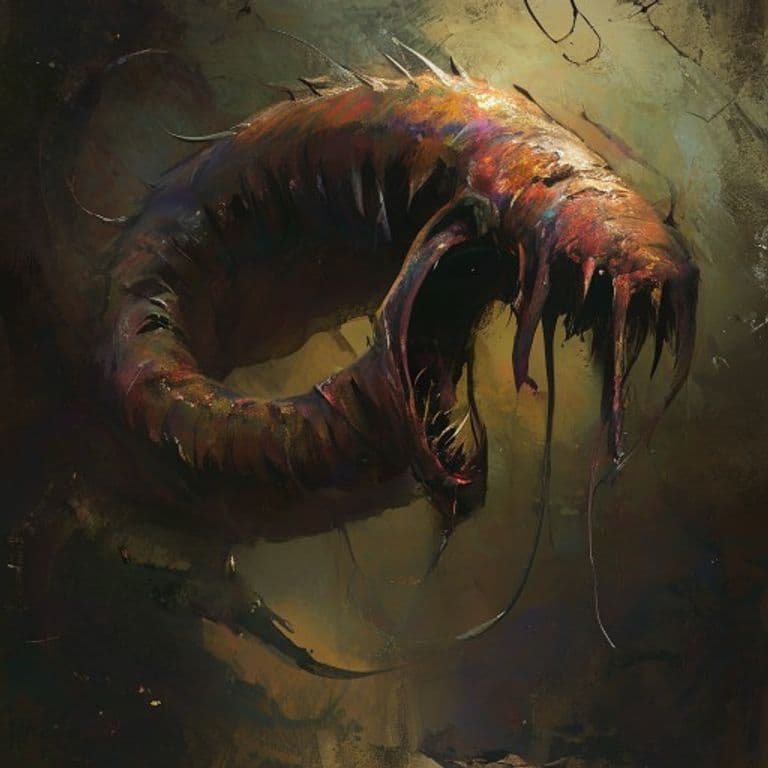 Death Worm — fantasy monster illustration. Death Worm is a small monstrosity (Challenge Rating 1).