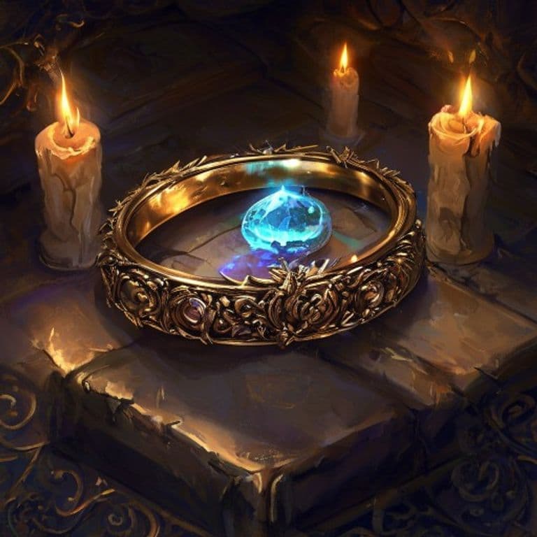 Ring of Three Wishes — fantasy item illustration