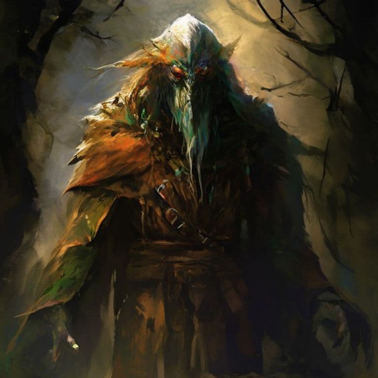 Druid — fantasy monster illustration. Druid is a medium humanoid (Challenge Rating 2).