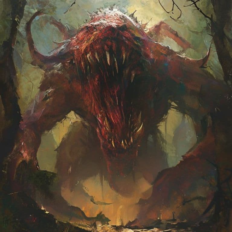 Isonade — fantasy monster illustration. Isonade is a gargantuan monstrosity (Challenge Rating 14).