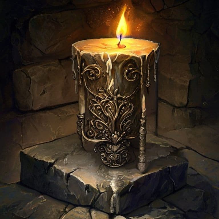 Candle of Invocation — fantasy item illustration. Candle of Invocation is a magic item (wondrous item) of very rare rarity.