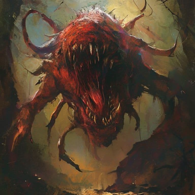 Shukankor — fantasy monster illustration. Shukankor is a huge aberration (Challenge Rating 9).