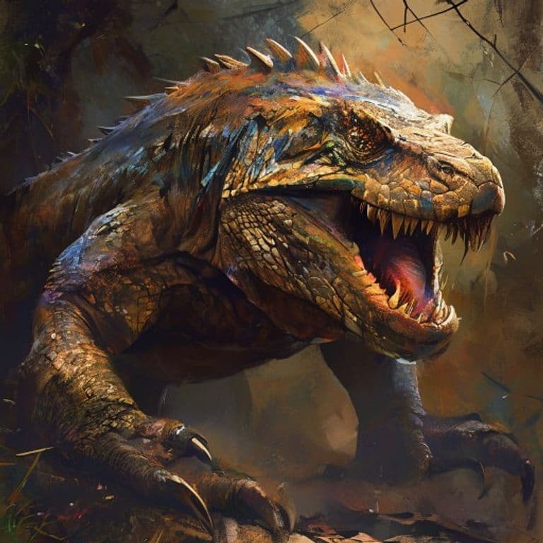 Lizard, Giant — fantasy monster illustration. Lizard, Giant is a large beast (Challenge Rating 1/4).