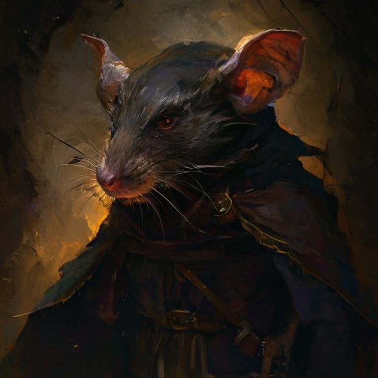 Ratfolk Warlock — fantasy monster illustration. Ratfolk Warlock is a small humanoid (Challenge Rating 1).