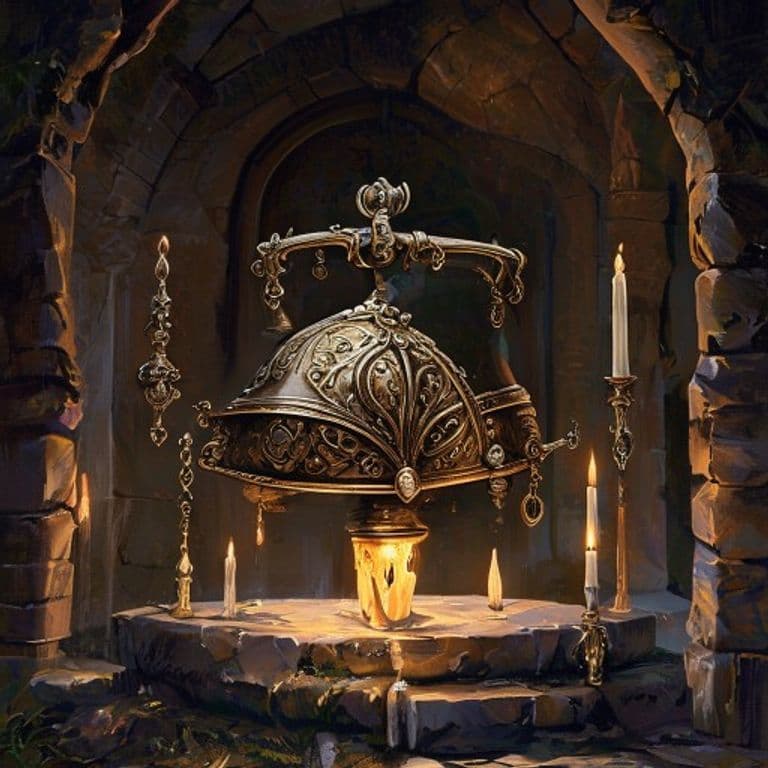 Bicycle Bell of Flight — fantasy item illustration. Bicycle Bell of Flight is a magic item (wondrous item) of rare rarity.