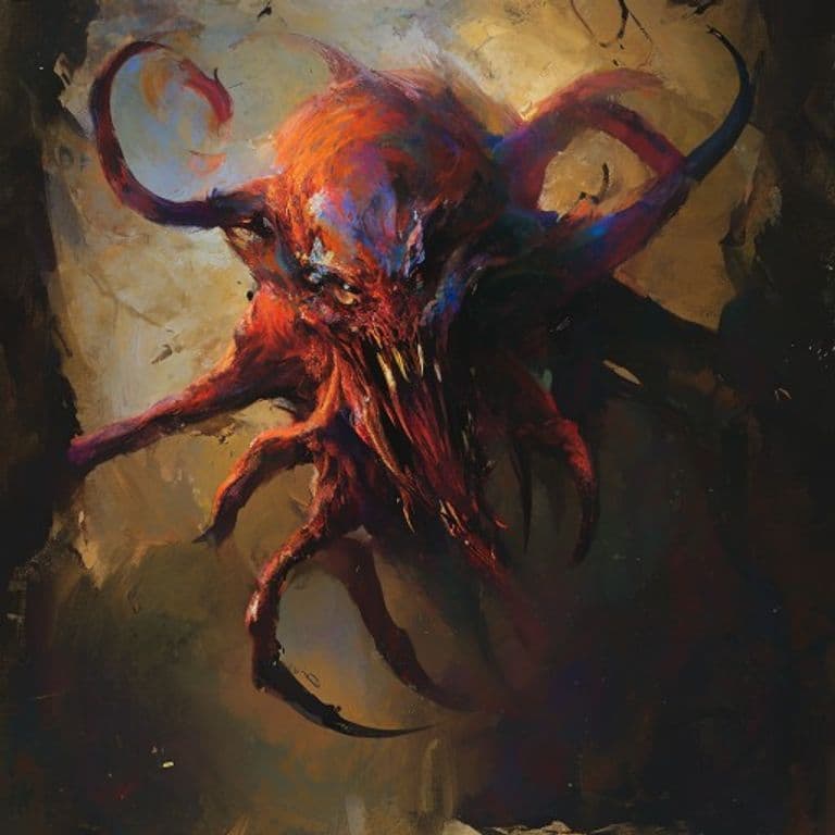 Quasit — fantasy monster illustration. Quasit is a tiny fiend (Challenge Rating 1/2).