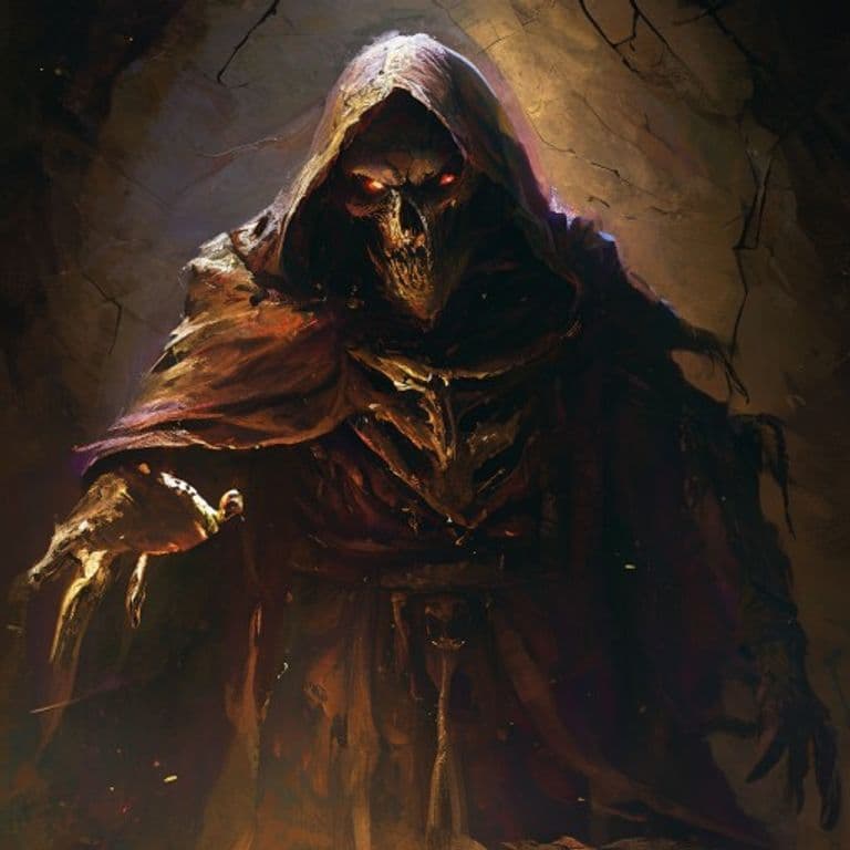 Pact Lich — fantasy monster illustration. Pact Lich is a medium undead (Challenge Rating 15).