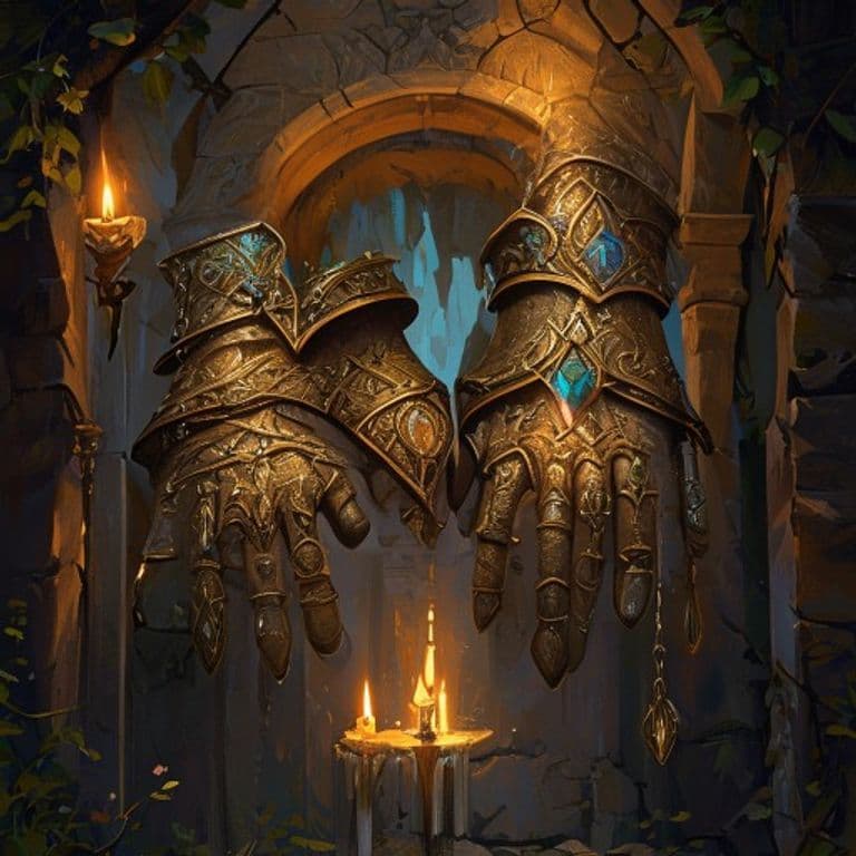 Gauntlets of Summer — fantasy item illustration