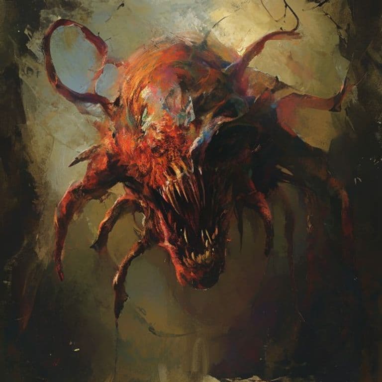 Dorreq — fantasy monster illustration. Dorreq is a medium aberration (Challenge Rating 4).