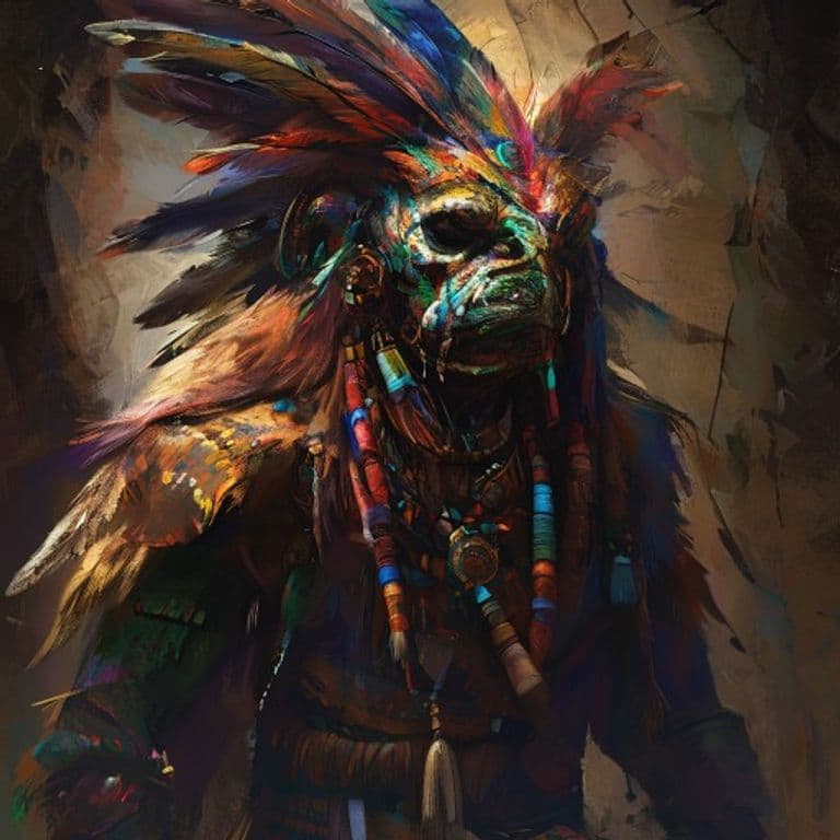 Cueyatl Warchief — fantasy monster illustration. Cueyatl Warchief is a small humanoid (Challenge Rating 7).