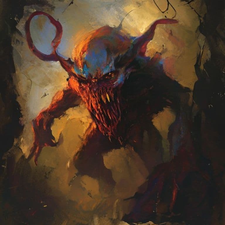 Kalke — fantasy monster illustration. Kalke is a small fiend (Challenge Rating 1/4).