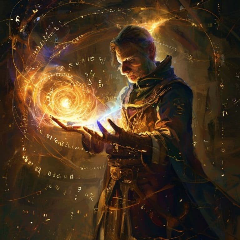 Find the Flaw — fantasy spell effect illustration. Find the Flaw is a 1st-level divination available to Sorceror, Warlock, Wizard, Bard.