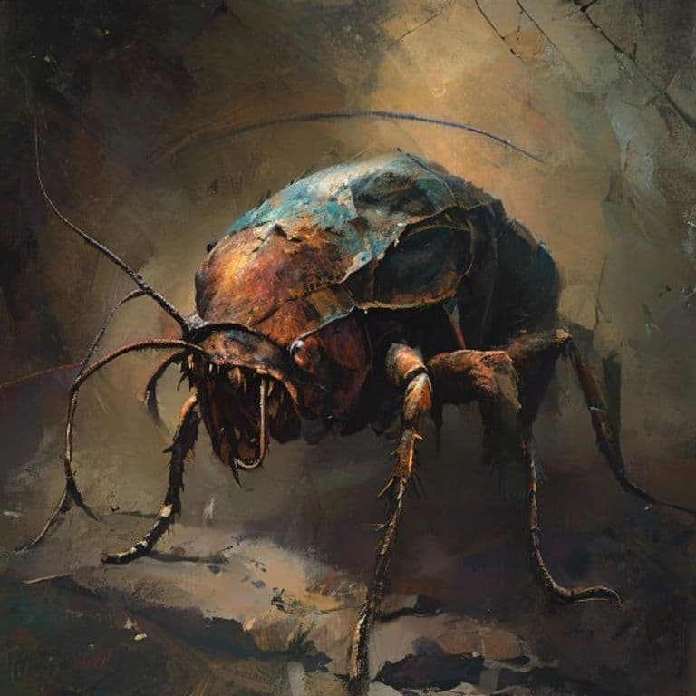 Rock Roach — fantasy monster illustration. Rock Roach is a medium beast (Challenge Rating 2).