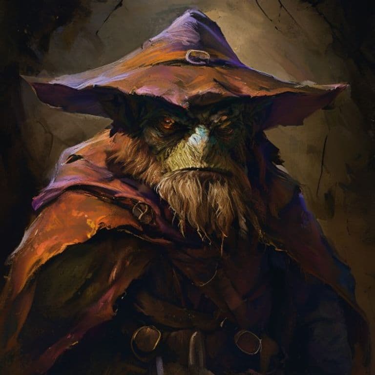 Wizard Kobold — fantasy monster illustration. Wizard Kobold is a small humanoid (Challenge Rating 5).