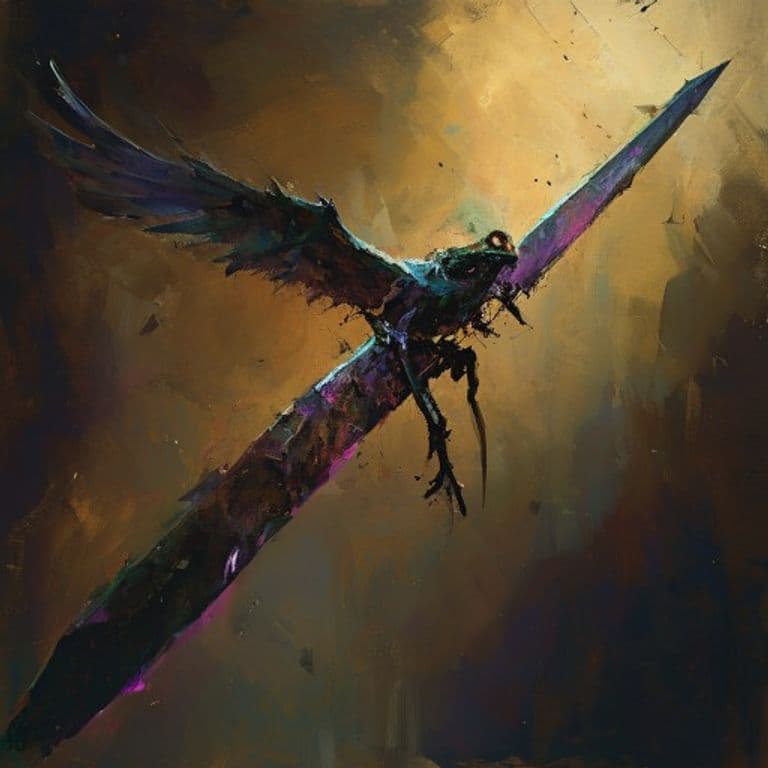 Flying Sword — fantasy monster illustration