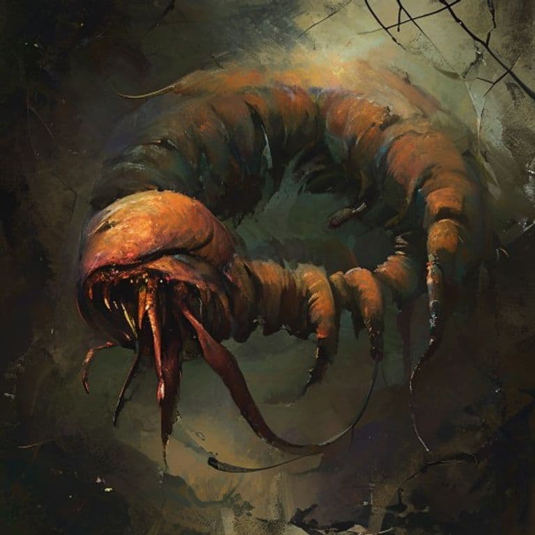 Rime Worm Grub — fantasy monster illustration. Rime Worm Grub is a medium elemental (Challenge Rating 1).