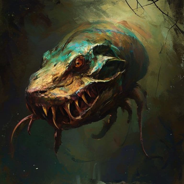 Eel Hound — fantasy monster illustration. Eel Hound is a medium fey (Challenge Rating 2).