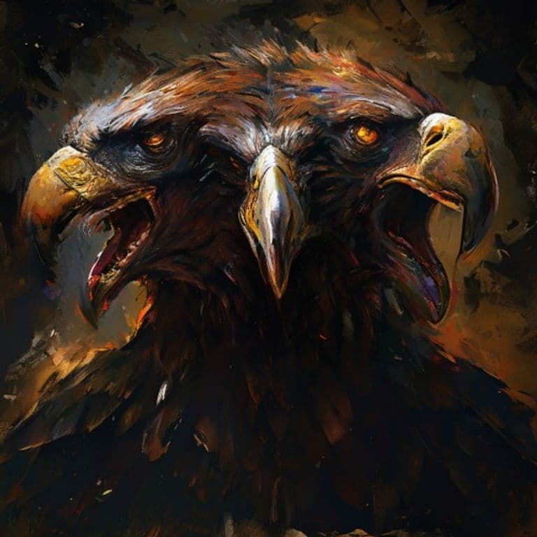 Two-Headed Eagle — fantasy monster illustration. Two-Headed Eagle is a huge monstrosity (Challenge Rating 7).