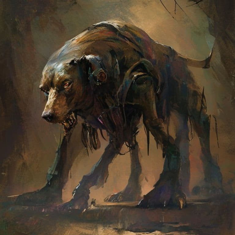 Hound Guardian — fantasy monster illustration