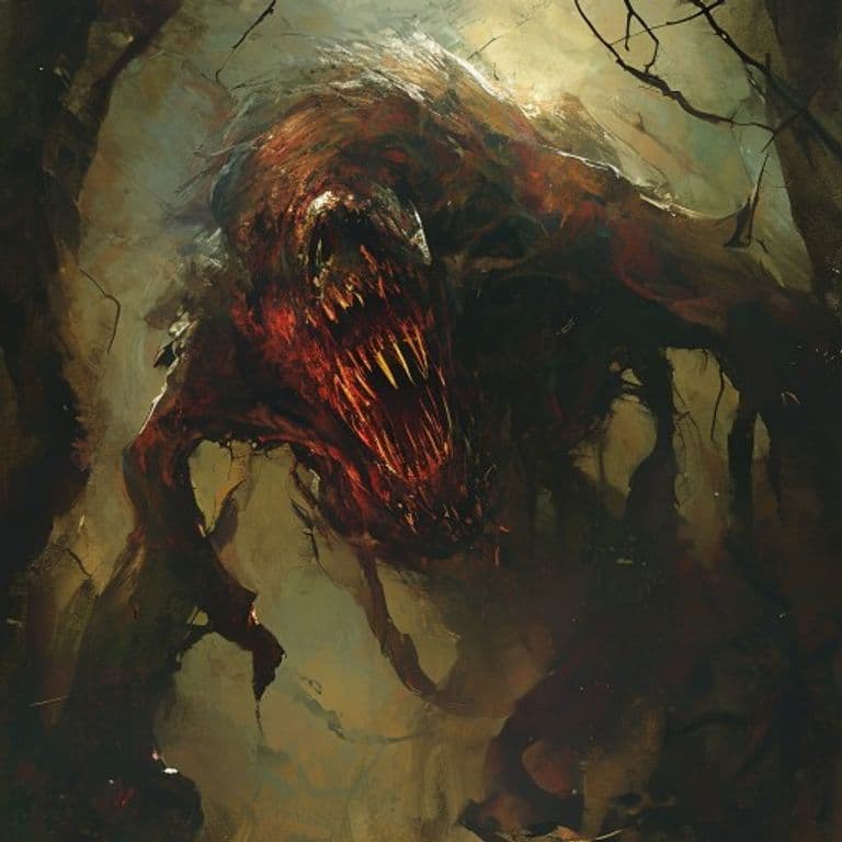 Fear Liath — fantasy monster illustration. Fear Liath is a large undead (Challenge Rating 2).