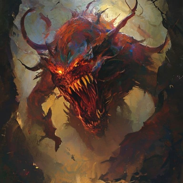 Marid — fantasy monster illustration. Marid is a large elemental (Challenge Rating 11).
