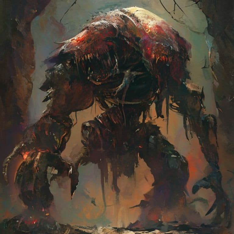 Necrotech Reaver — fantasy monster illustration. Necrotech Reaver is a huge undead (Challenge Rating 6).