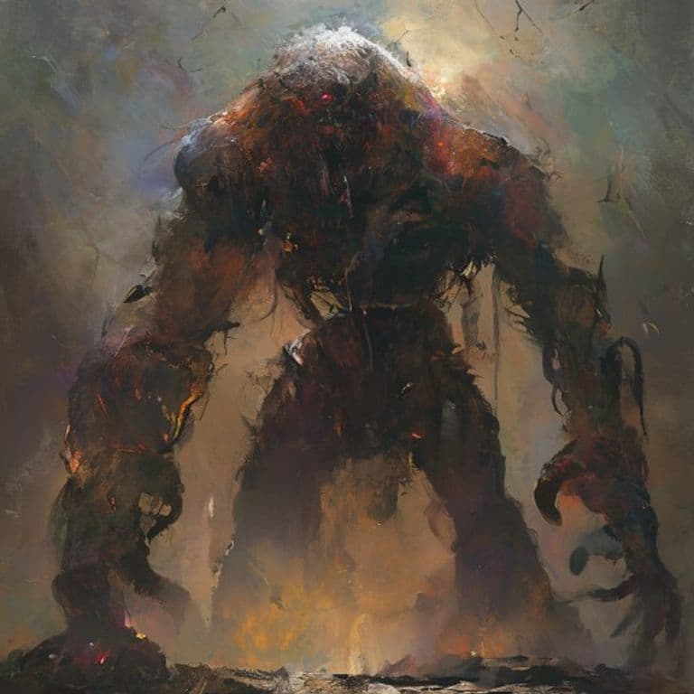 Manastorm Golem — fantasy monster illustration. Manastorm Golem is a medium construct (Challenge Rating 8).