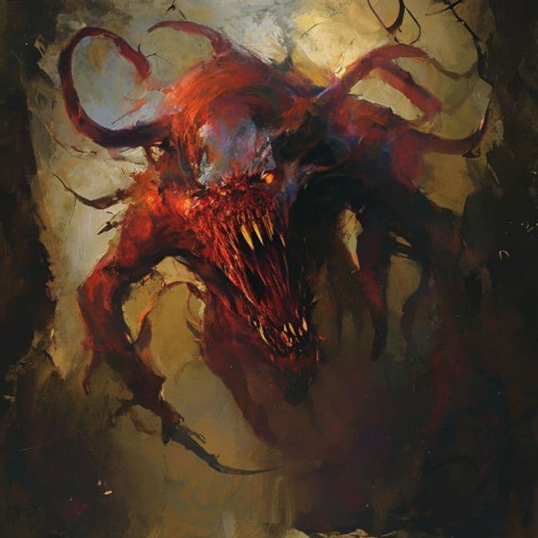 Chemosit — fantasy monster illustration. Chemosit is a medium fiend (Challenge Rating 5).