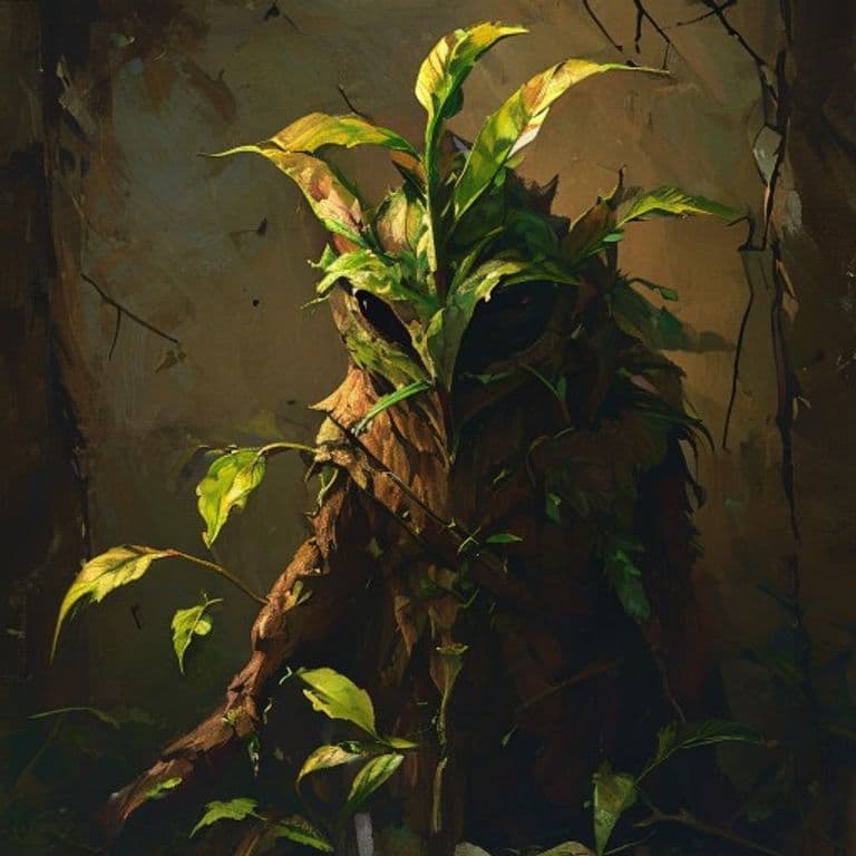 Wood Herald — fantasy monster illustration. Wood Herald is a small plant (Challenge Rating 1/2).