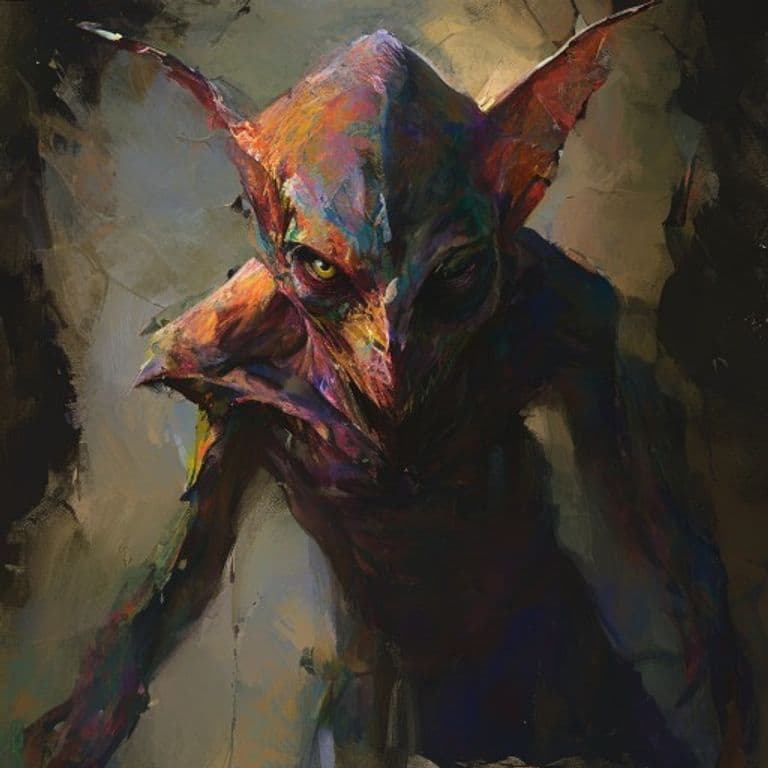 Mydnari — fantasy monster illustration. Mydnari is a medium humanoid (Challenge Rating 1/2).