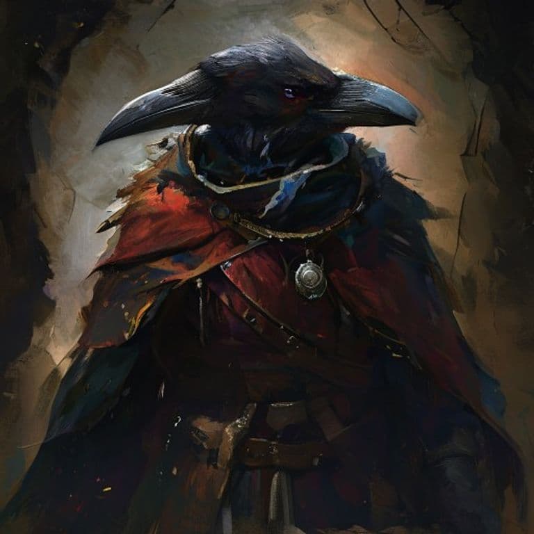 Ravenfolk Warrior — fantasy monster illustration