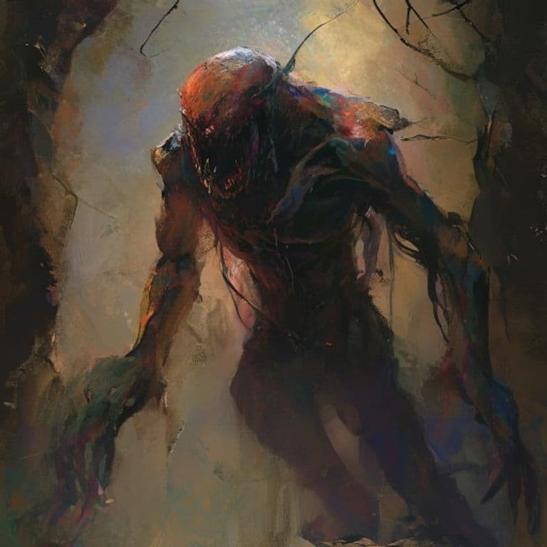 Noctiny — fantasy monster illustration. Noctiny is a medium humanoid (Challenge Rating 2).