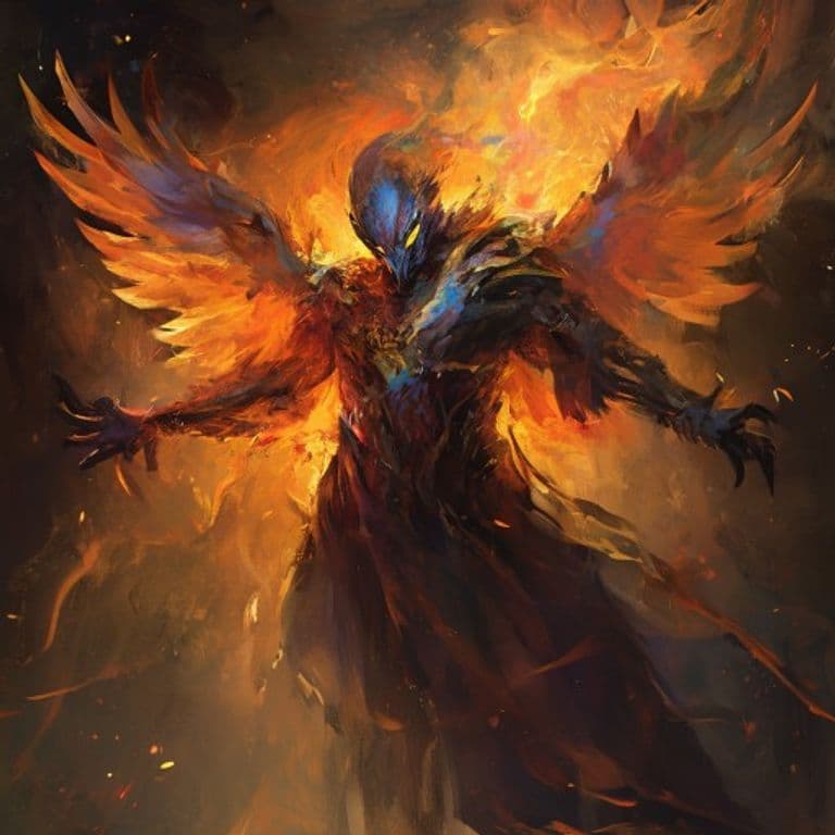 Phoenixborn Sorcerer — fantasy monster illustration. Phoenixborn Sorcerer is a medium humanoid (Challenge Rating 3).