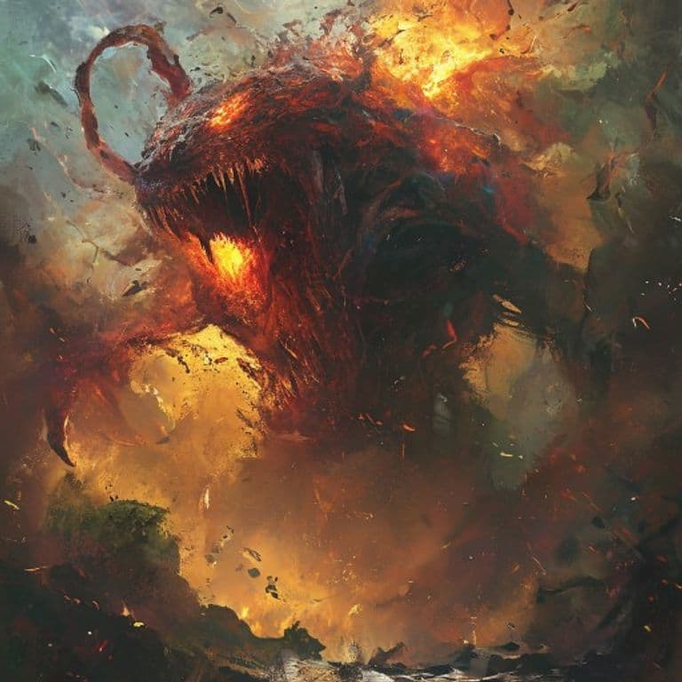 Primordial Surge — fantasy monster illustration. Primordial Surge is a gargantuan elemental (Challenge Rating 16).