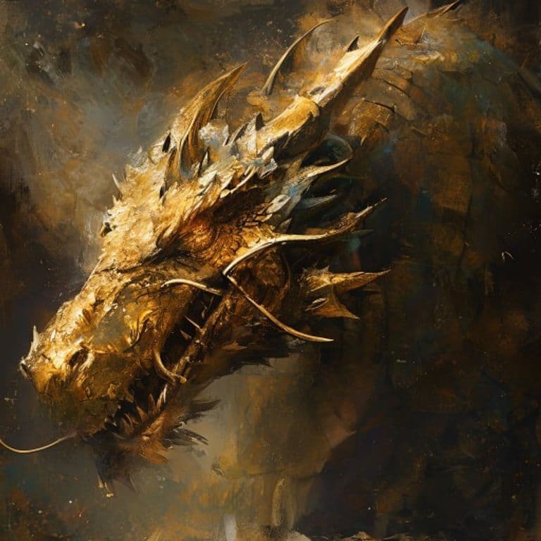 Ancient Brass Dragon — fantasy monster illustration