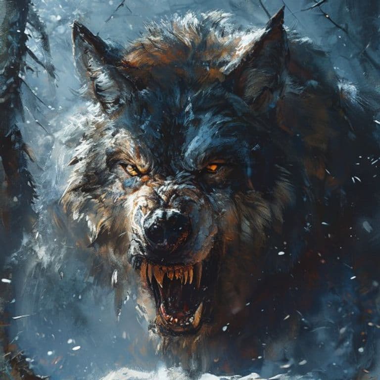 Winter Wolf — fantasy monster illustration. Winter Wolf is a large monstrosity (Challenge Rating 3).
