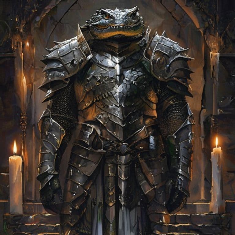 Crocodile Armor — fantasy item illustration. Crocodile Armor is a magic item (armor) of rare rarity.