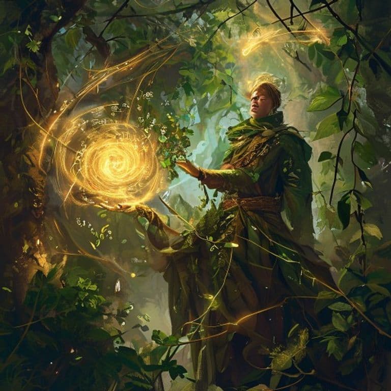 Transport via Plants — fantasy spell effect illustration. Transport via Plants is a 6th-level conjuration available to Druid.
